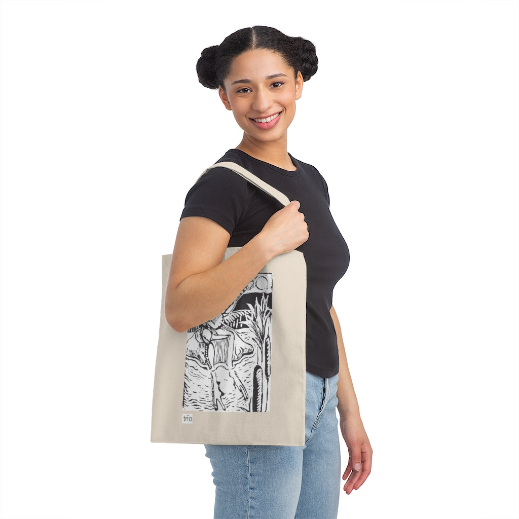 Frog and Banjo Canvas Tote Bag