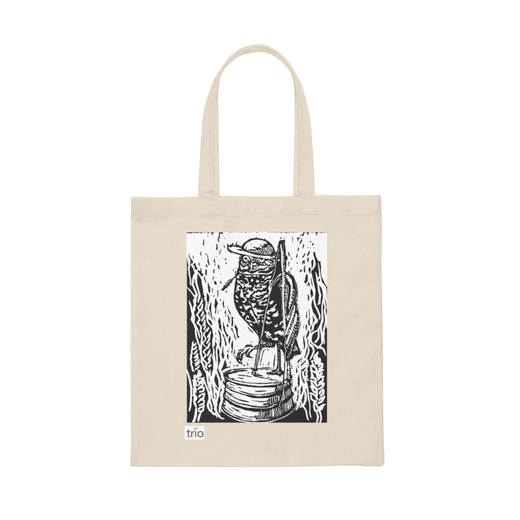 Owl and Washtub Bass Canvas Tote Bag