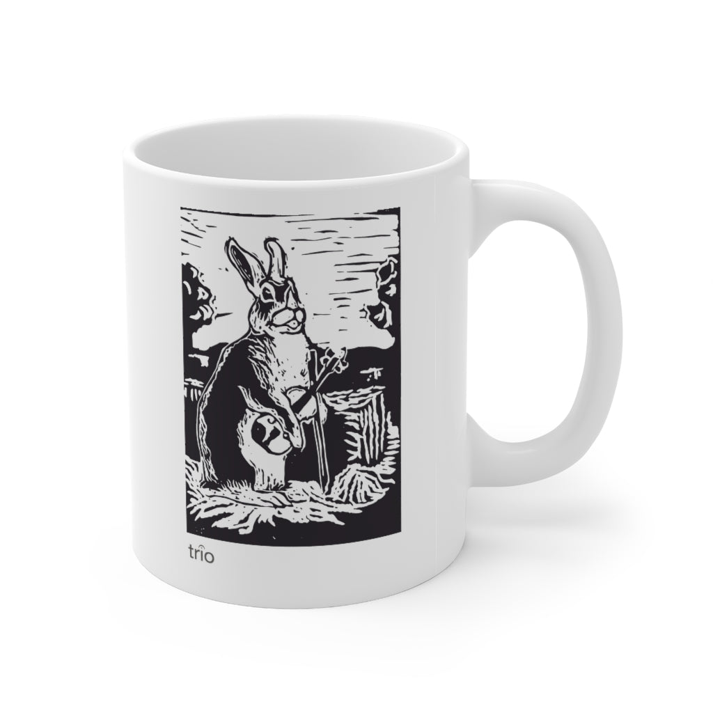 Rabbit & Violin Ceramic Mug 11oz