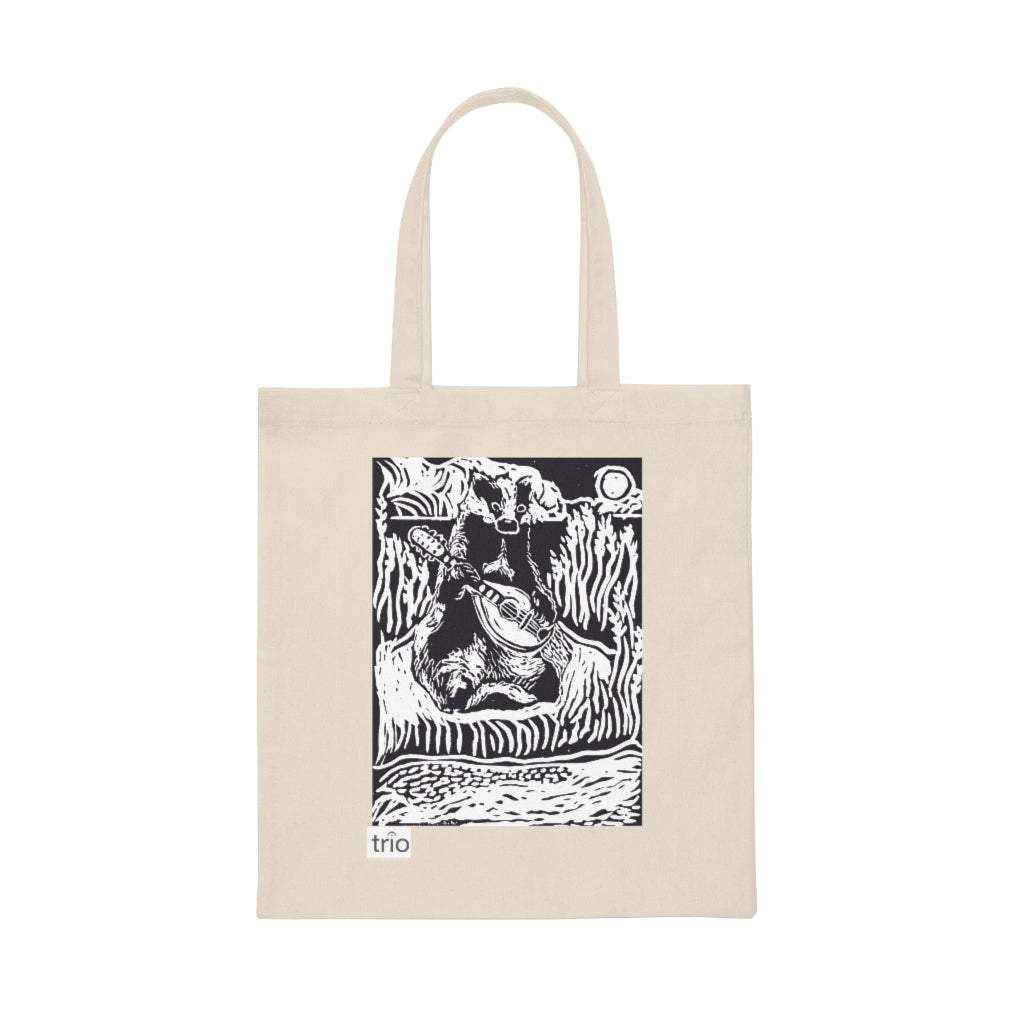 Badger and Mandolin Canvas Tote Bag