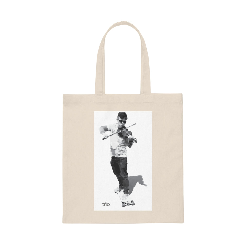 Skateboard and Violin Canvas Tote Bag