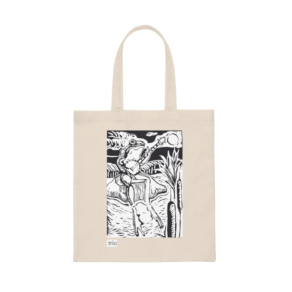 Frog and Banjo Canvas Tote Bag