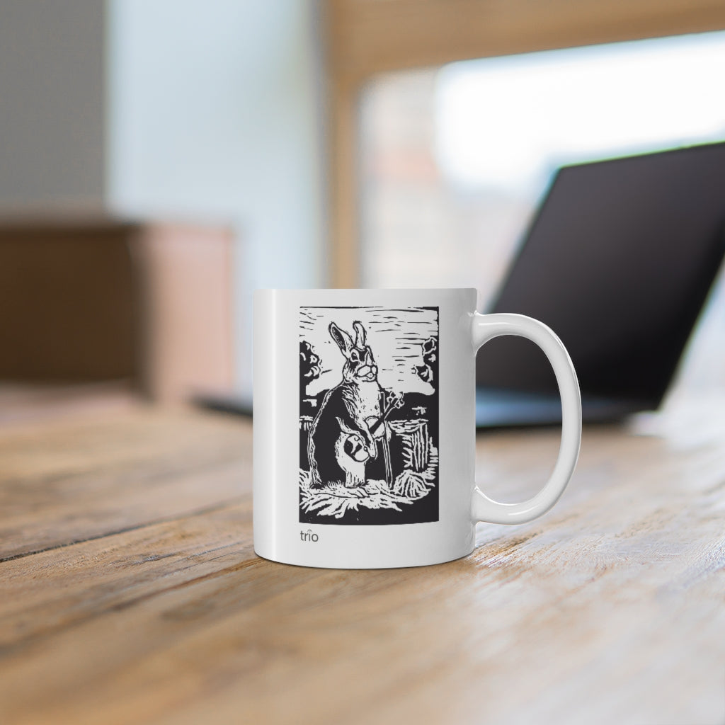 Rabbit & Violin Ceramic Mug 11oz