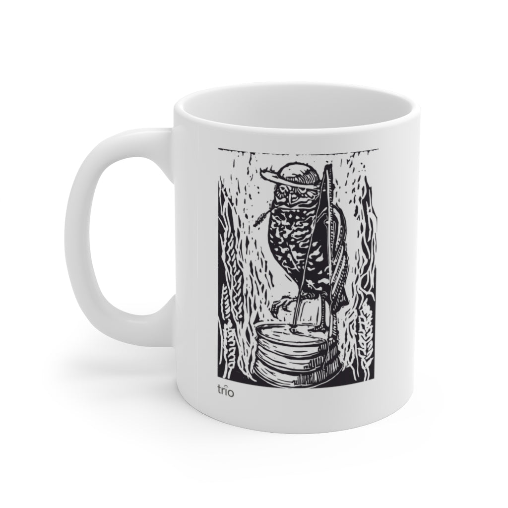 Owl & Washtub Bass Ceramic Mug 11oz